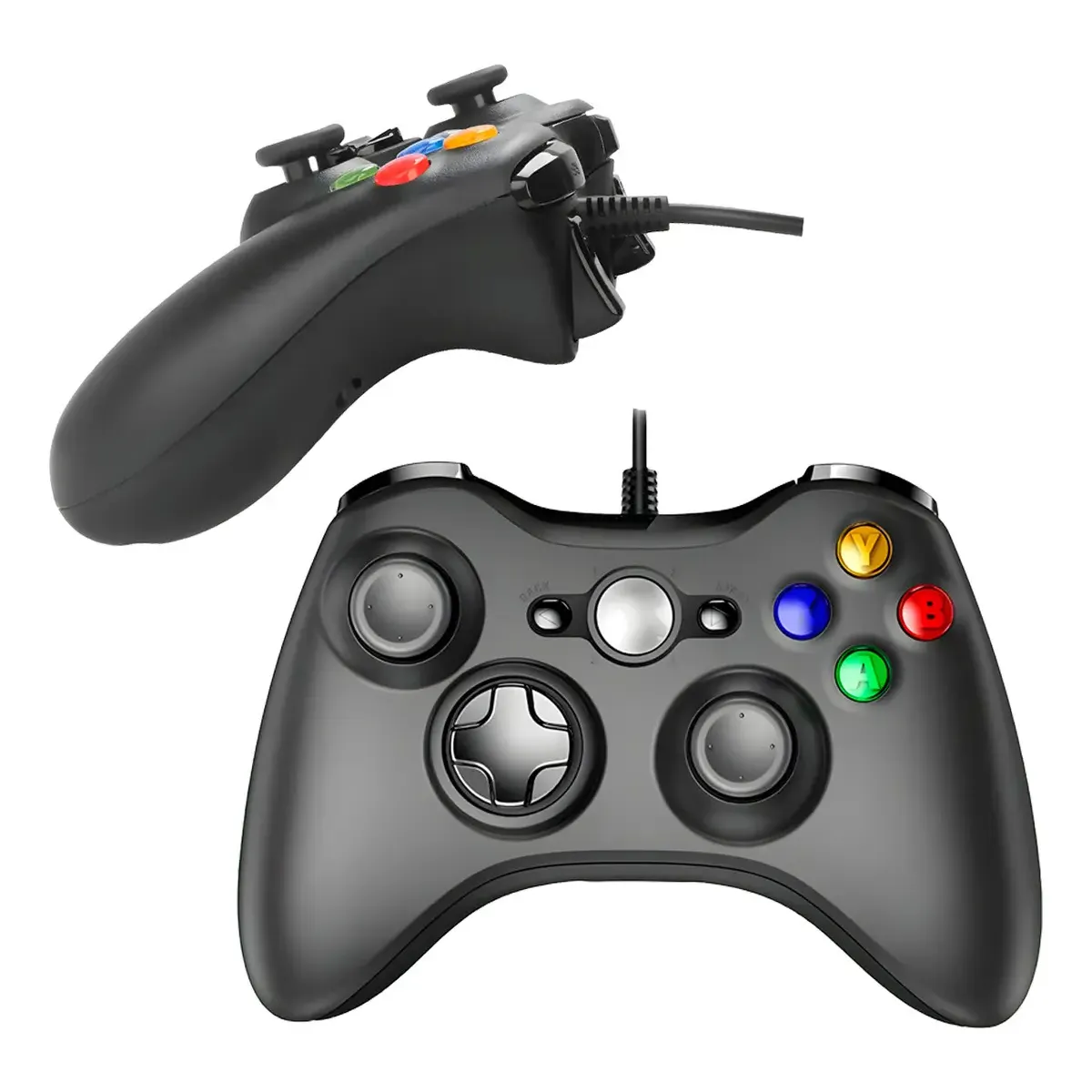 Controle Para Xbox 360 Com Fio USB e PC Preto Vibração Console Joystick Manete Gamer Gamepass Steam Windows Tv Pc Android Pc Controle Pc Gamer - Redfin — foto 3