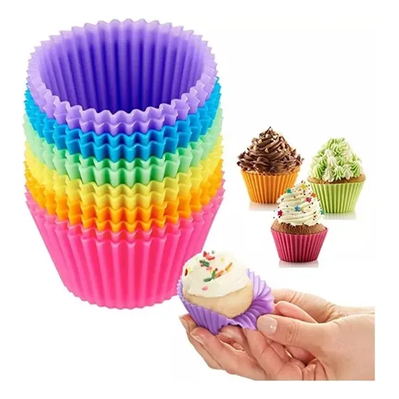Moldes Silicona Capacillos X7 Cupcakes Muffins Reposteria