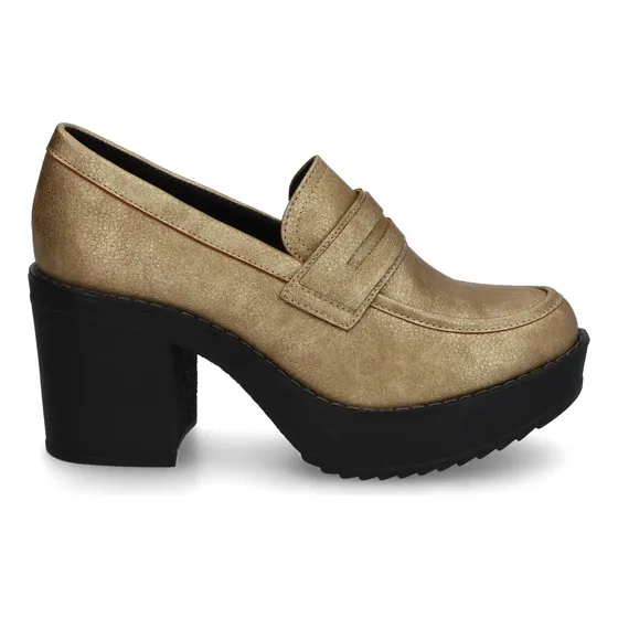 Zapato Taco Dorado Mujer 13503 Gotta