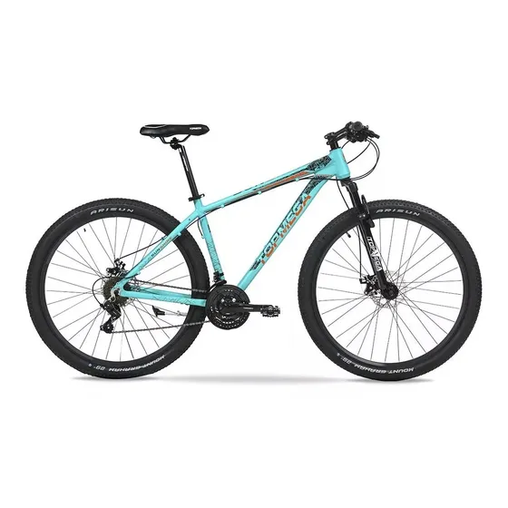 Bicicleta mountain bike Topmega MTB Sunshine 2023 R29 tamaño del cuadro M color celeste/negro/naranja