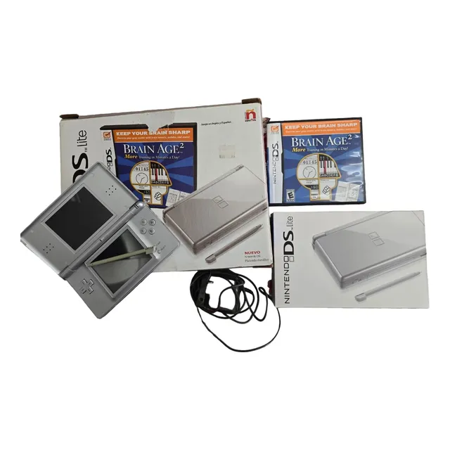 Nintendo Ds Lite - Incluye Brain Age 2, Caja Y Accesorios