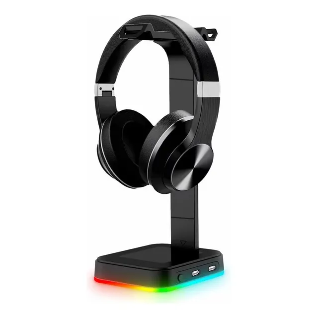 Soporte Base Auriculares Diademas Hub Usb Gamer Led Rgb Stan