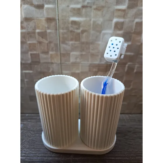 Portacepillos - Vasos Para Cepillos Y Pasta Dental +2 Tapas