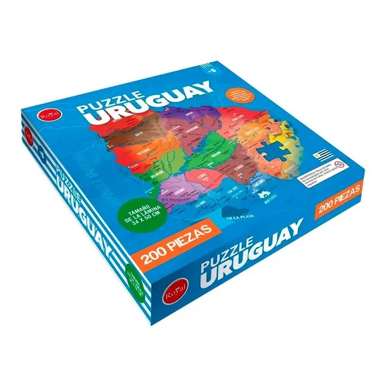 Puzzle Mapa De Uruguay Royal 200 Piezas +5 Años
