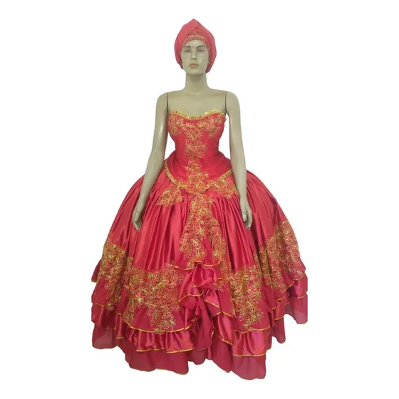 Roupa De Pombagira Vermelha/dourado Luxo Vermelho/dourado M Ou G (é Necessário Informar)