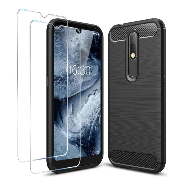 Funda Para Silicona De Fibra De Carbono Nokia 4.2 + 2 Mica