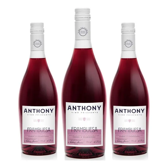 Vino Anthony Frambuesa 750 Ml X 3uni.