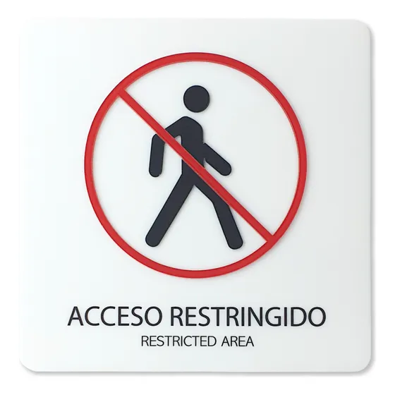 Letreros Protección Civil Premium Acrílico 16x16cms Acceso Restringido