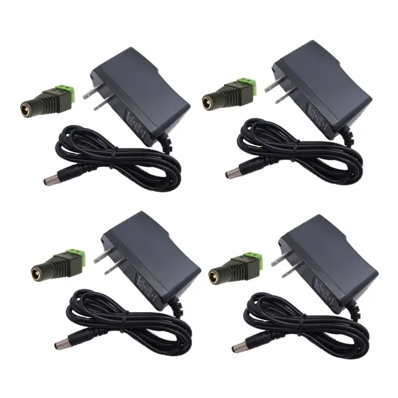 Kit Transformador Fuente 12v 1a Dc Camara Seguridad Con Plug
