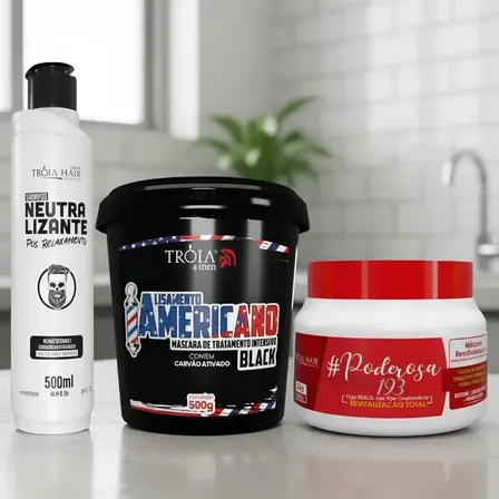 Neutralizante + Alisamento Americano + Másc Poderosa Tróia