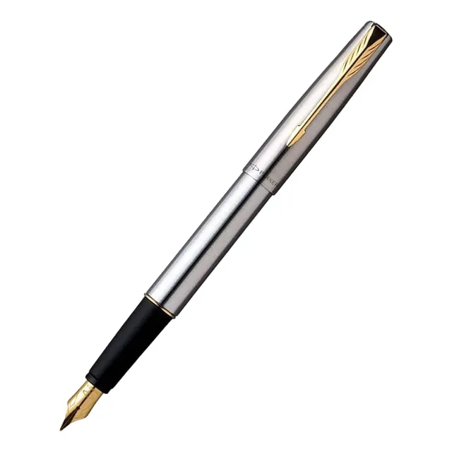 Pluma Fuente Parker Frontier Acero Con Dorado Incluye Cargas
