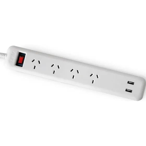 Prolongador Zapatilla 4 Tomas 10a + 2 Tomas Usb 1.5mts Trv