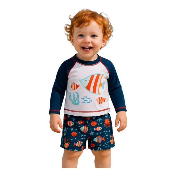 Roupa De Banho Praia/piscina Bebê Proteção Solar Tip Top