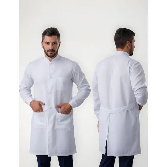 Jaleco Masculino Gola Padre Com Punhos Gabardine Lançamento