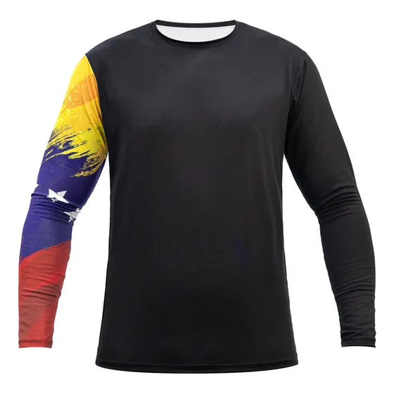 Jersey Venezuela Bandera Manga Larga Sublimado Tela Fría
