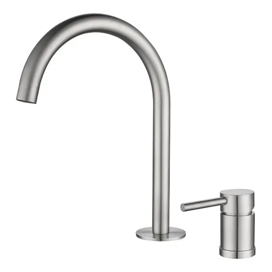 Grifo Lavabo Rofei Baño Monomando Extendido Grua Negro Agua