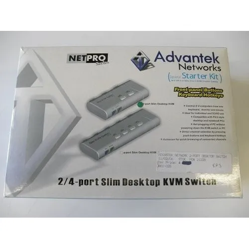 Kvm Switch Advantek Networks Ps/2 Red Slim 2 Puertos Usado