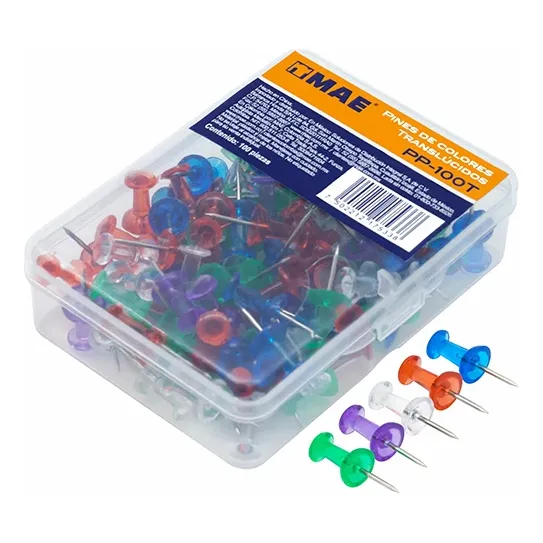 100 Pines Tachuelas Colores Mae Chinchetas Metal Plastico
