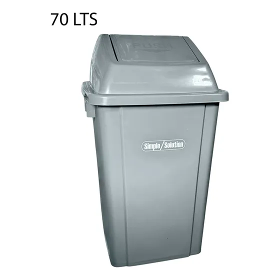 Papelera Institucional Push Grande De 70 Litros