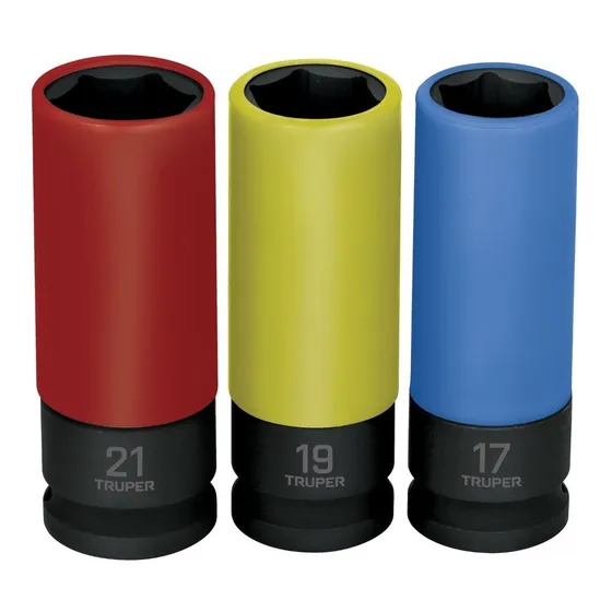 Jgo 3 Dados Largos Impacto 6 P Cuadro 1/2'' Truper 100942