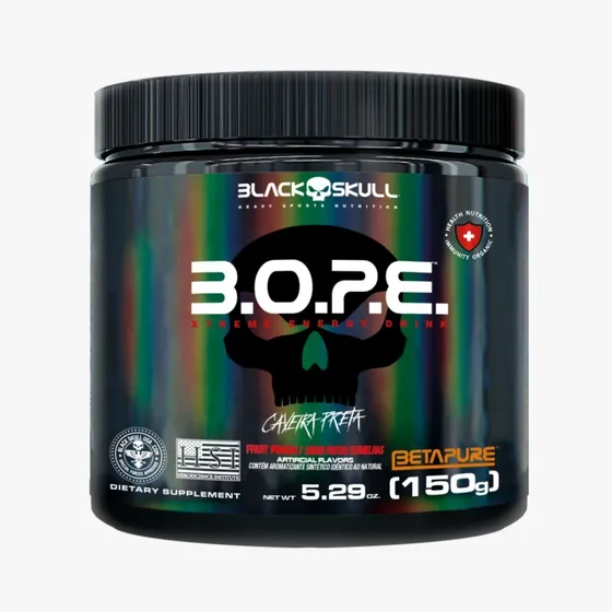 Pré-Treino BOPE Black Skull (150g) – 30 Doses | Sabor Fruit Punch