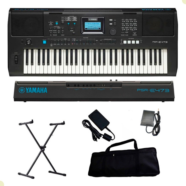Teclado Yamaha Arranjador Psr 473+ Suporte+ Pedal+capa Teclado Yamaha Arranjador Psr 473+ Suporte+ Pedal+capa