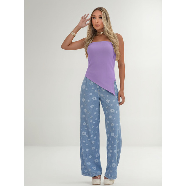 Blusa Tomara Que Caia Assimétrica Canelada 3d Moda Gringa Blusa Tomara Que Caia Assimétrica Canelada 3d Moda Gringa