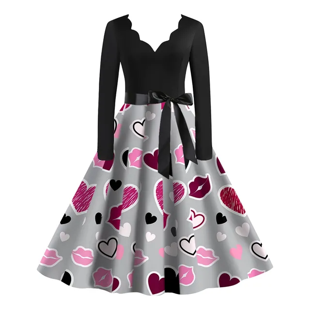 Vestido Fiesta Noche Ama Casa Estampado Dia San Valentin 31