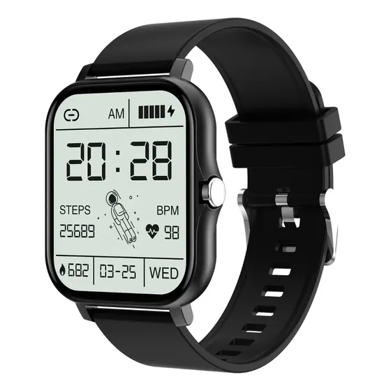 Relógio Smartwatch 1,69 Tela Tft À Prova Dágua Ip67 Preto Mesh