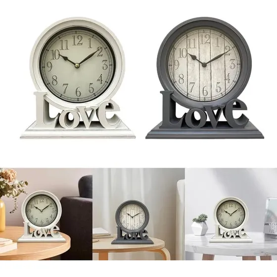 Reloj  De Mesa Redondo Love, Escritorio, Habitación.