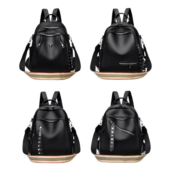Mochila Vintage De Cuero Sintético, Morral Escolar Juvenil
