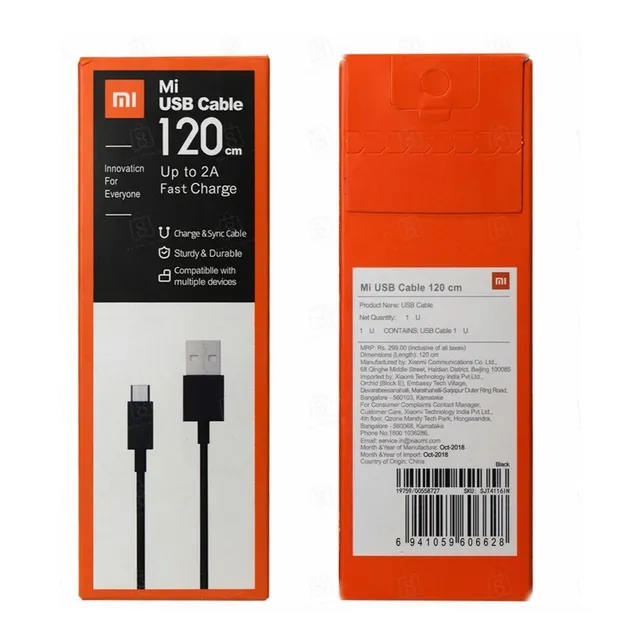 Cable Cargador Xiaomi Usb Tipo C Carga Rapida Para Telefonos