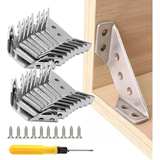 Universal De Acero Inoxidable Muebles Esquina Conector 30pc