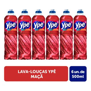 Detergente Lava Louças YpĂȘ Maçã 500ml Com 6 Unidades Detergente Lava Louças YpĂȘ Maçã 500ml Com 6 Unidades