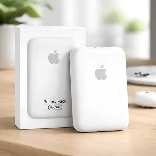 Carregador Portátil Magnético Sem Fio Compatível iPhone Branco