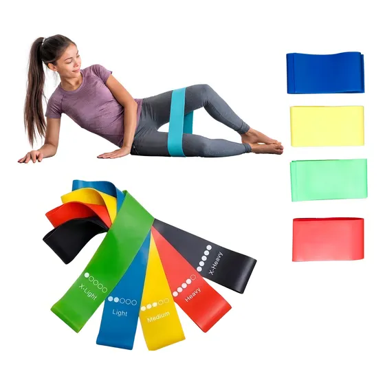 Kit 5 Fitas Faixas Elasticas 5 Niveis 30cm Treino Musculacao