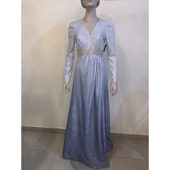 Vestido Manga Larga Brillante
