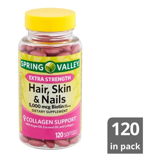 Vitamina Hair, Skin & Nalis  5,000mcg Biotin 120 Cápsulas 