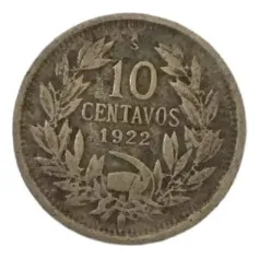Moneda Chile 10 Centavos 1922 Niquel (&617