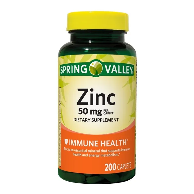 Zinc 50mg 200 Tabletas Spring Valley 