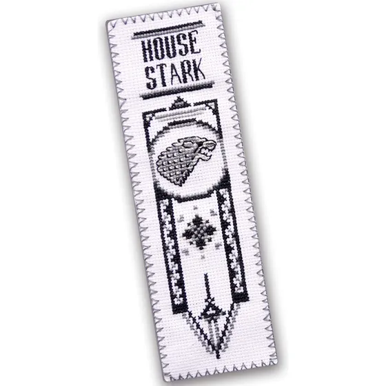 Trono Kit Punto Cruz  Casa Stark  Marcapagina Bordado