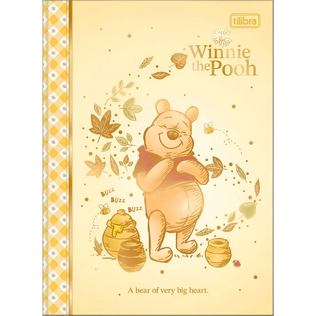 Caderno Colegial Brochura Capa Dura Ursinho Pooh Decorado