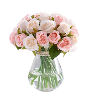 Buquê De Flores Artificiais De Seda Com 24 Cabeças E Hastes Buquê De Flores Artificiais De Seda Com 24 Cabeças E Hastes
