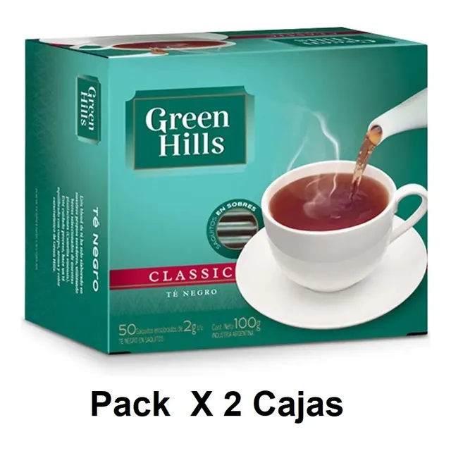 Te Green Hills Clasico 50 Saquitos Pack X 2 Cajas