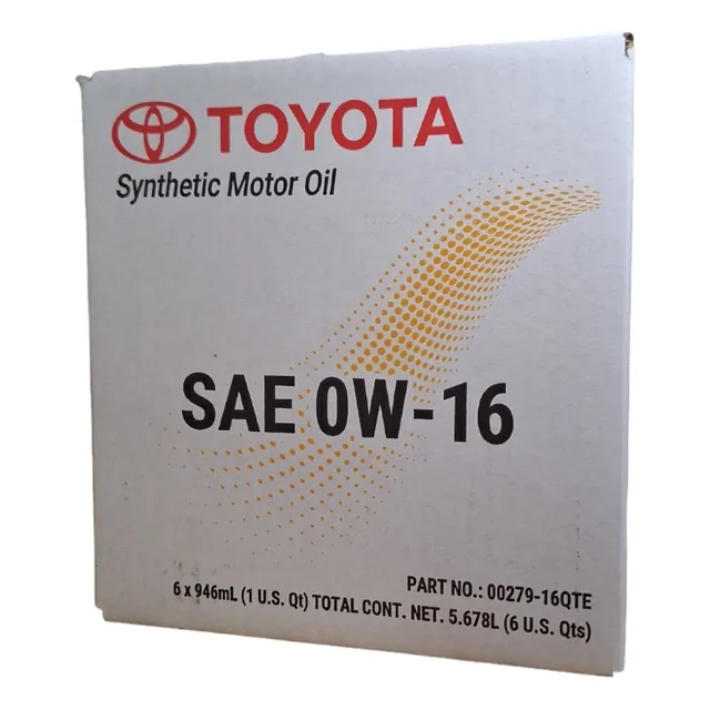 Aceite Toyota 0w16 Full Sintetico Caja 6und