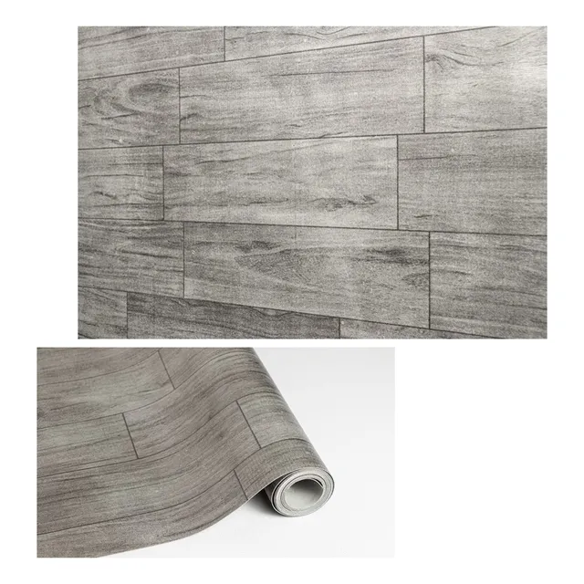 Rollo Vinilo Decorativo Piso Facil Madera Gris Por Metros
