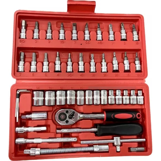 Kit De Herramientas Auto Chicharra Cuadrante 1/4 46 Piezas