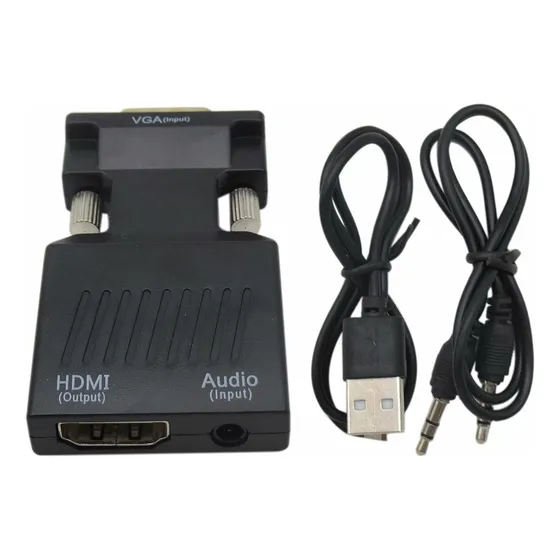 Nuevo Adaptador Vga Hdmi Para Convertidor Audio Video Full