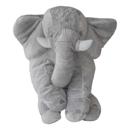 Almofada Elefante Travesseiro Pelúcia Bebê Dormir Cinza 60cm Almofada Elefante Travesseiro Pelúcia Bebê Dormir Cinza 60cm