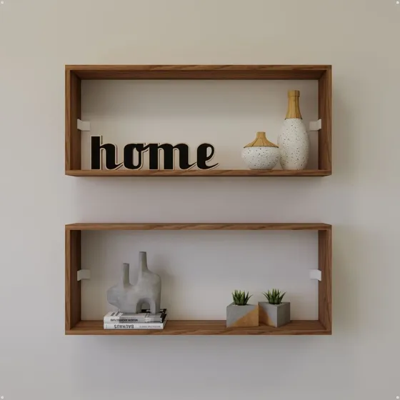 Kit 2 Nichos Retangular Mdf 80x33x15 Decoração E Organização